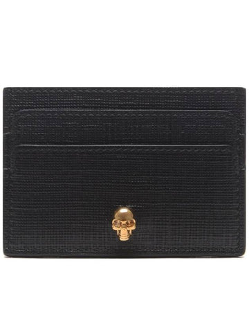 Gold Skull Card Wallet Black - ALEXANDER MCQUEEN - BALAAN 1