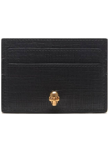 Gold Skull Card Wallet Black - ALEXANDER MCQUEEN - BALAAN 1