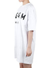 Milano Brushed Logo Short Sleeve Short Dress White - MSGM - BALAAN 4