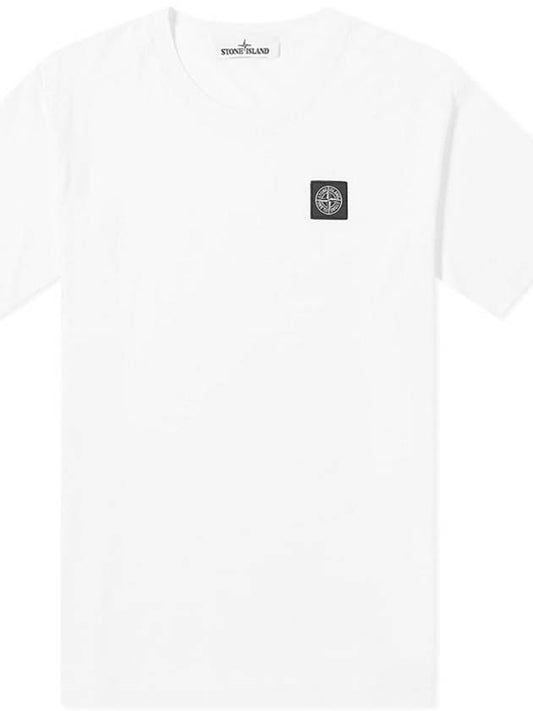 Logo Patch Short Sleeve T-Shirt White - STONE ISLAND - BALAAN.