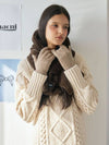 WOOL KNIT GLOVES BEIGE - MACNI - BALAAN 4