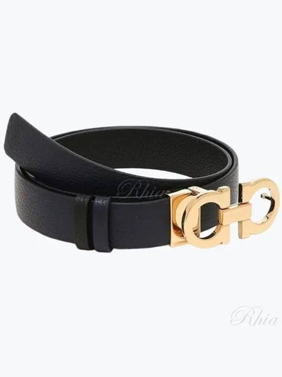 Reversible Gancini Leather Belt Black Navy - SALVATORE FERRAGAMO - BALAAN 2