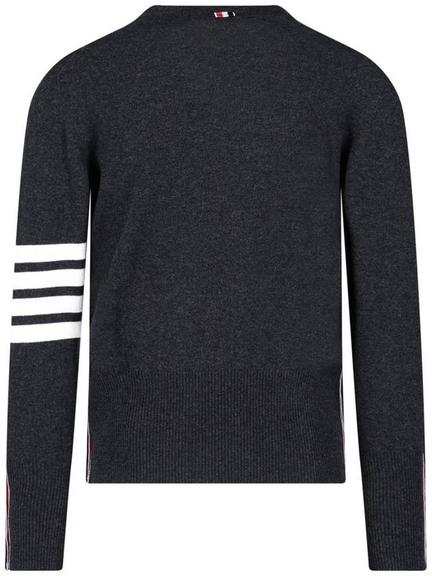 Diagonal Classic Cashmere Knit Top Dark Grey - THOM BROWNE - BALAAN 4