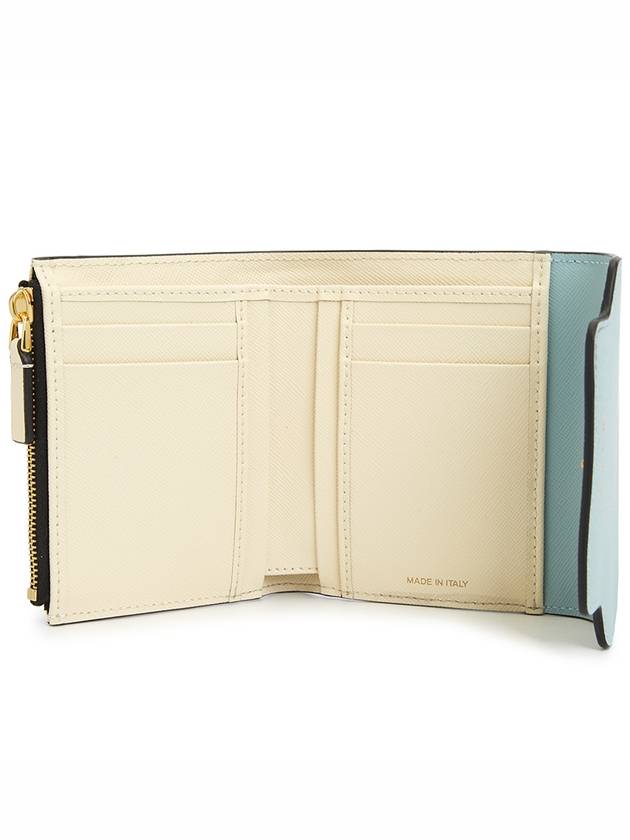 Saffiano Tri-Fold Half Wallet Blue - MARNI - BALAAN 6