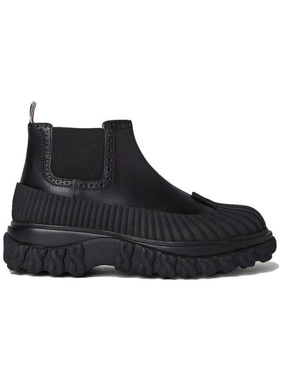 Mid Top Calf Leather Chelsea Boots Black - THOM BROWNE - BALAAN 2