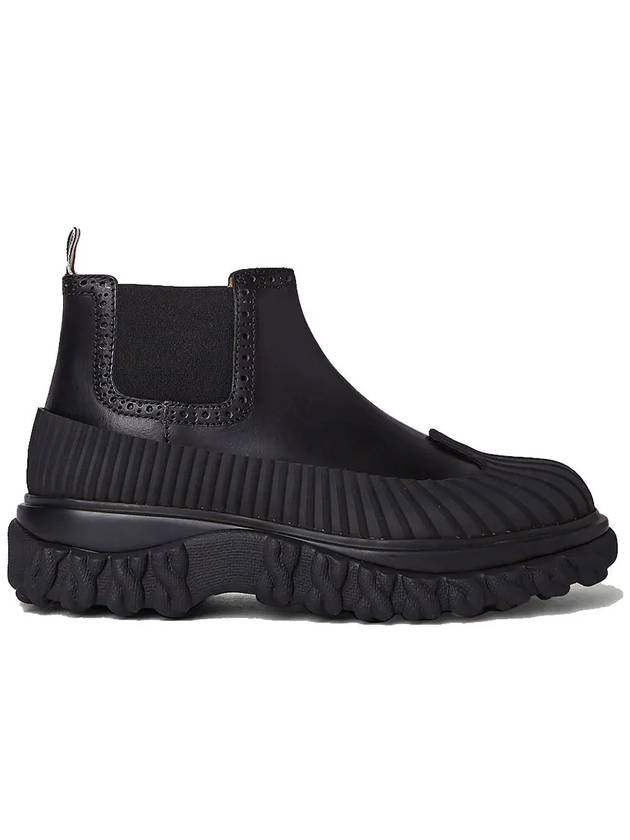 Mid Top Calf Leather Chelsea Boots Black - THOM BROWNE - BALAAN 3