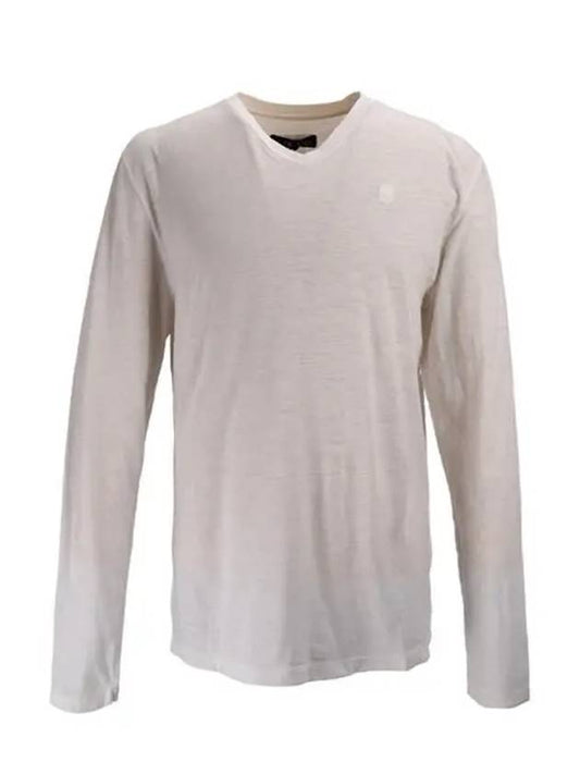 Vneck long sleeve men's tshirt white 160012 001 - HYDROGEN - BALAAN 1