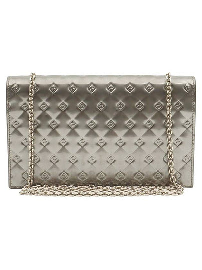 Gray patent leather silver small cross bag 8M0295 - FENDI - BALAAN 2