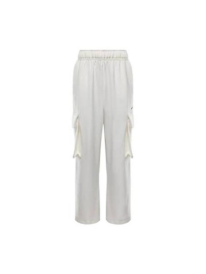 Sportswear Low Rise Oversized French Open Hem Terry Straight Pants White - NIKE - BALAAN 2