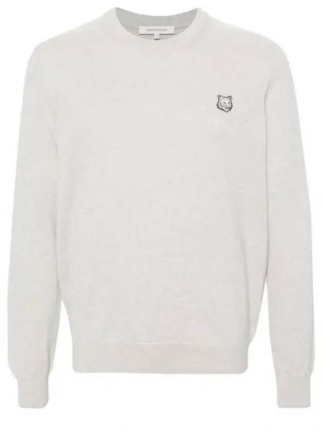 Bold Fox Head Wool Knit Top Light Grey - MAISON KITSUNE - BALAAN 2