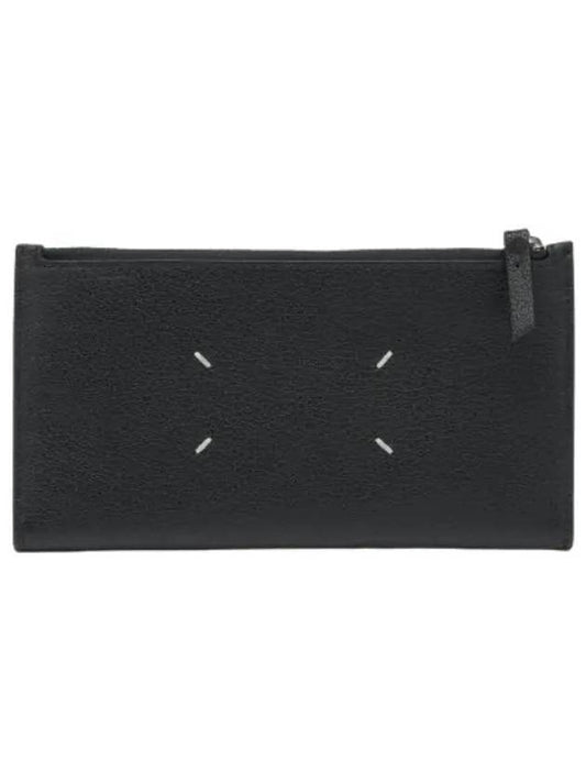Press Studded Leather Wallet Black - MAISON MARGIELA - BALAAN 1