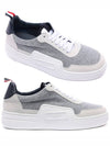 Basketball Leather Low Top Sneakers Light Grey - THOM BROWNE - BALAAN 2