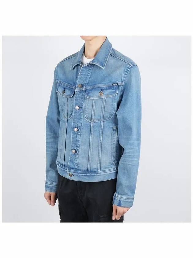 Cotton Washed Denim Jacket Blue - TOM FORD - BALAAN 3