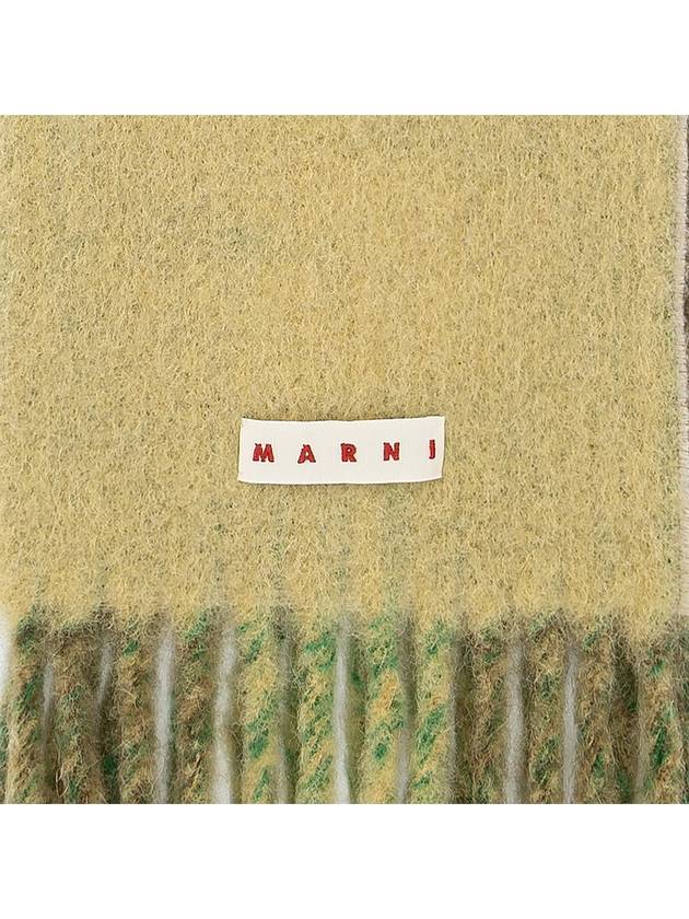 Logo Alpaca Mohair Scarf Green - MARNI - BALAAN 4