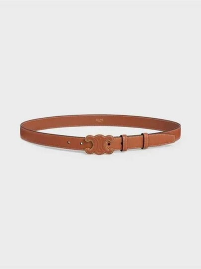 Triomphe Medium Leather Belt Tan - CELINE - BALAAN 2