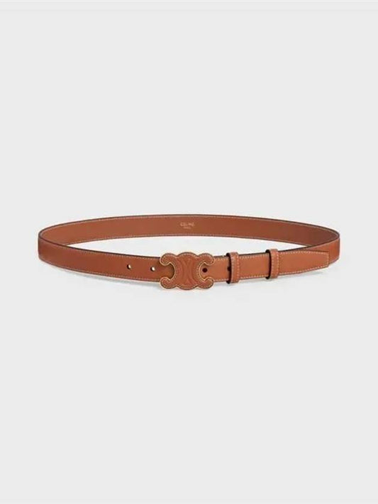 Triomphe Medium Leather Belt Tan - CELINE - BALAAN 2