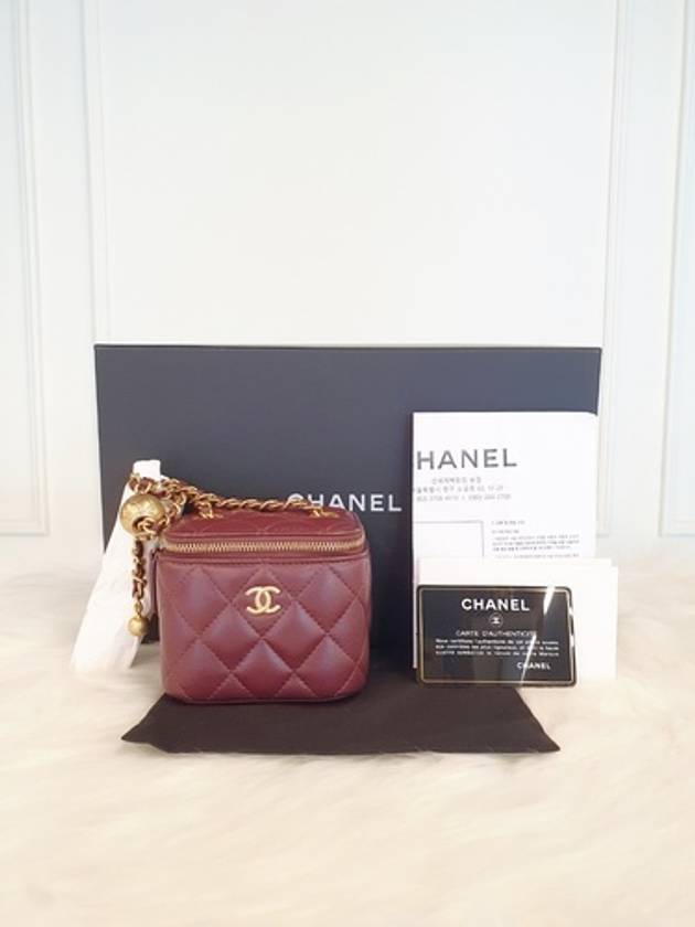 Women s Gold Ball Vanity Burgundy AP1447 Condition - CHANEL - BALAAN 1