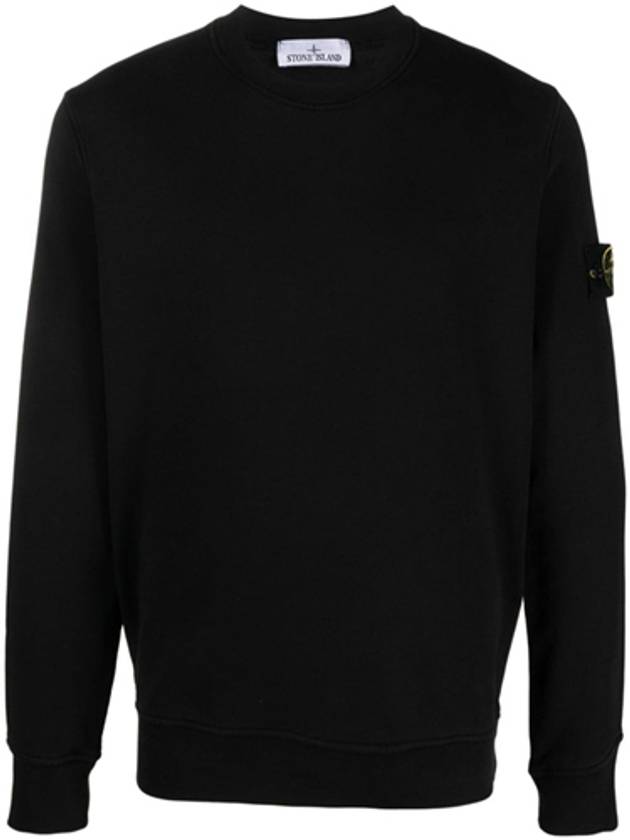 Wappen Patch Garment Dyed Sweatshirt Black - STONE ISLAND - BALAAN 2