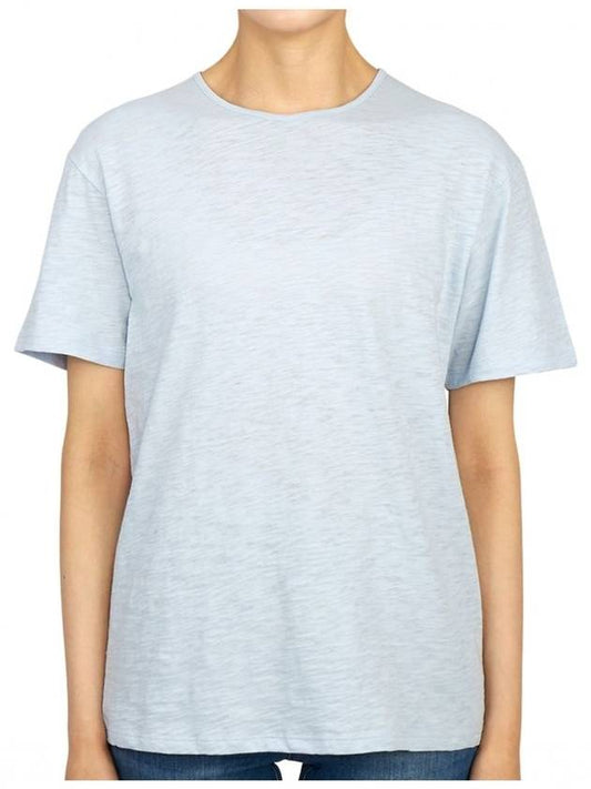 Women's Perfect Organic Slub Cotton Short Sleeves T-shirt Sky Blue - THEORY - BALAAN 2