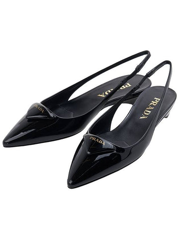 Women's Patent Leather Slingback Pumps 1I901M JHR F0002 - PRADA - BALAAN 1