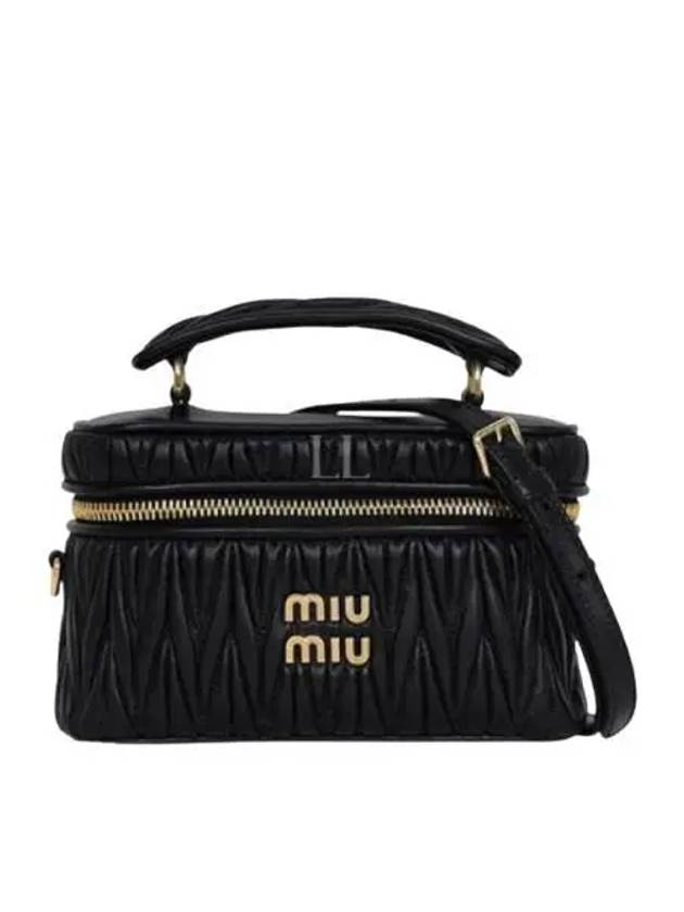 Logo Matelasse Nappa Leather Tote Bag Black - MIU MIU - BALAAN 2