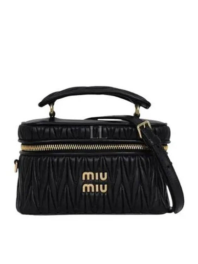 Logo Matelasse Nappa Leather Tote Bag Black - MIU MIU - BALAAN 2