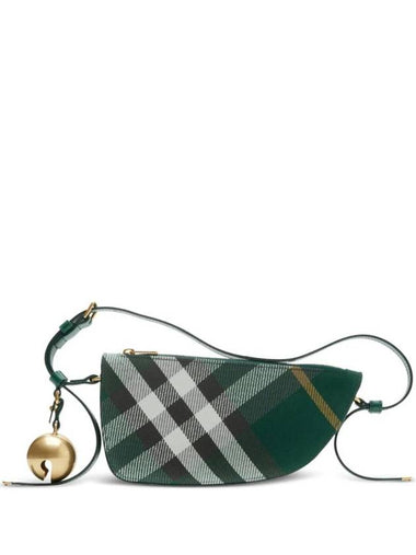 Mini Shield Checked Shoulder Bag Green - BURBERRY - BALAAN 1