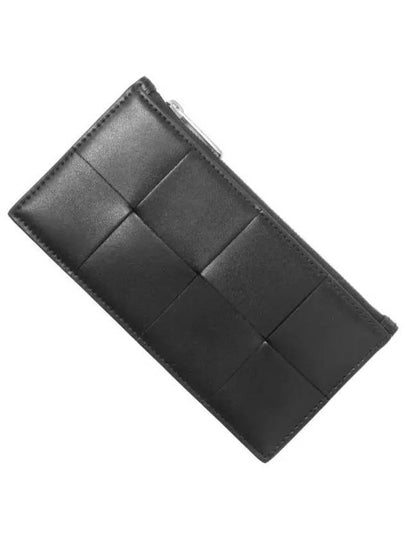 Intrecciato Zipper Leather Card Wallet Black - BOTTEGA VENETA - BALAAN 2