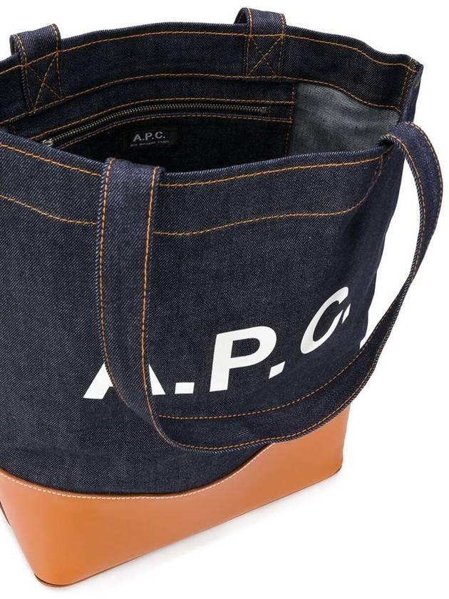 Logo Denim Axelle Tote Bag Navy - A.P.C. - BALAAN 4