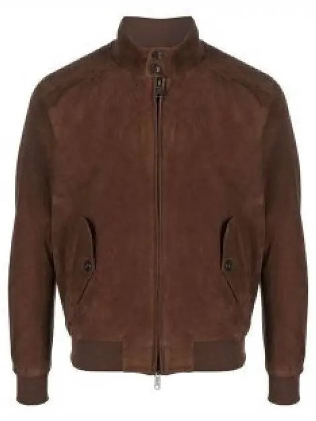 zip-up suede jacket brown - BARACUTA - BALAAN 2