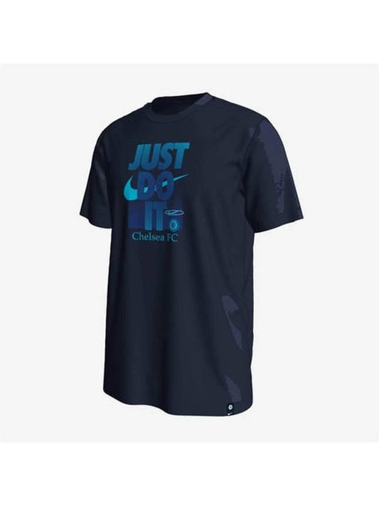 Chelsea Just Do It Short Sleeve T-Shirt Navy - NIKE - BALAAN 1