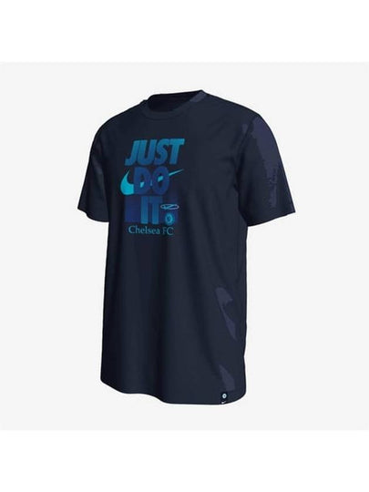 Chelsea Just Do It Short Sleeve T-Shirt Navy - NIKE - BALAAN 2