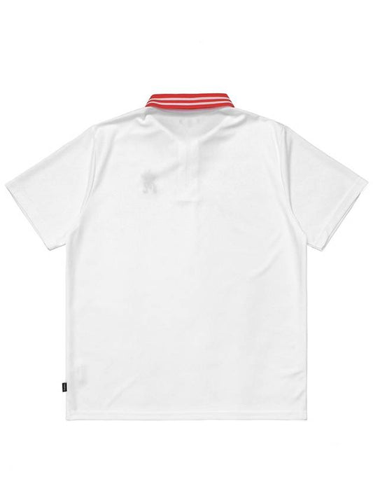 MALBON BUDWEISER Performance Short Sleeve Polo T Shirt WHITE - MALBON GOLF - BALAAN 2