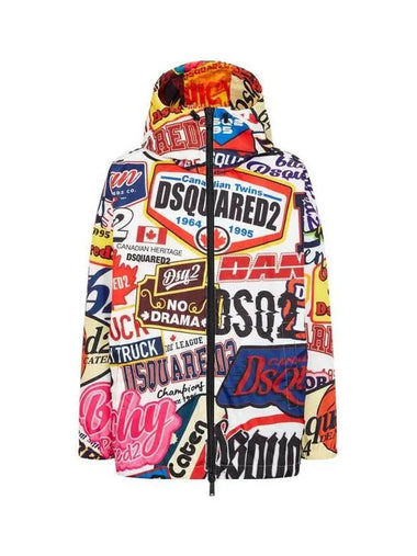 Men s Logo Pattern Windbreaker Jacket Multi - DSQUARED2 - BALAAN 1