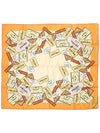 Logo Pattern Silk Scarf Orange - PRADA - BALAAN 3