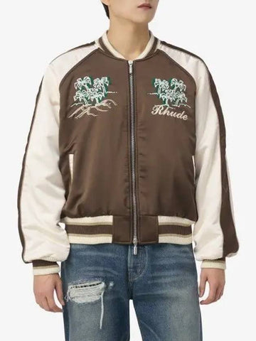 Crepe Satin Souvenir Jacket Brown Cream RHPF23JA021536761676 - RHUDE - BALAAN 1