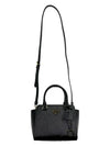 Triangle Logo Saffiano Leather Mini Tote Bag Black - PRADA - BALAAN 4