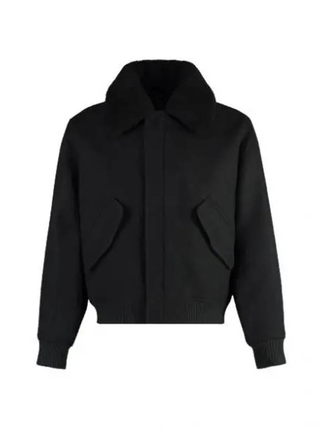 Shearling Collar Jacket Black - AMI - BALAAN 2