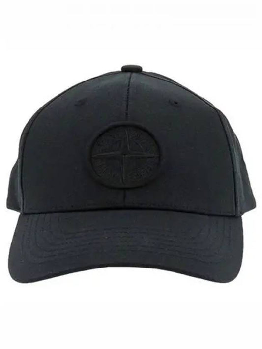 Logo embroidery panel ball cap black hat 270636 - STONE ISLAND - BALAAN 1