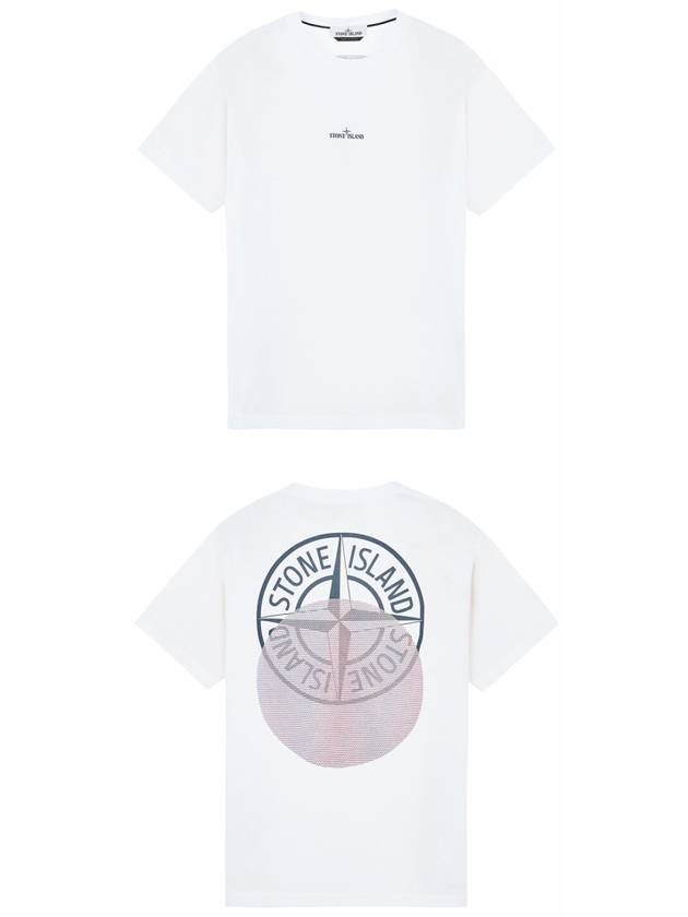 Tricromia Three Print Cotton Jersey T-Shirt White - STONE ISLAND - BALAAN 5