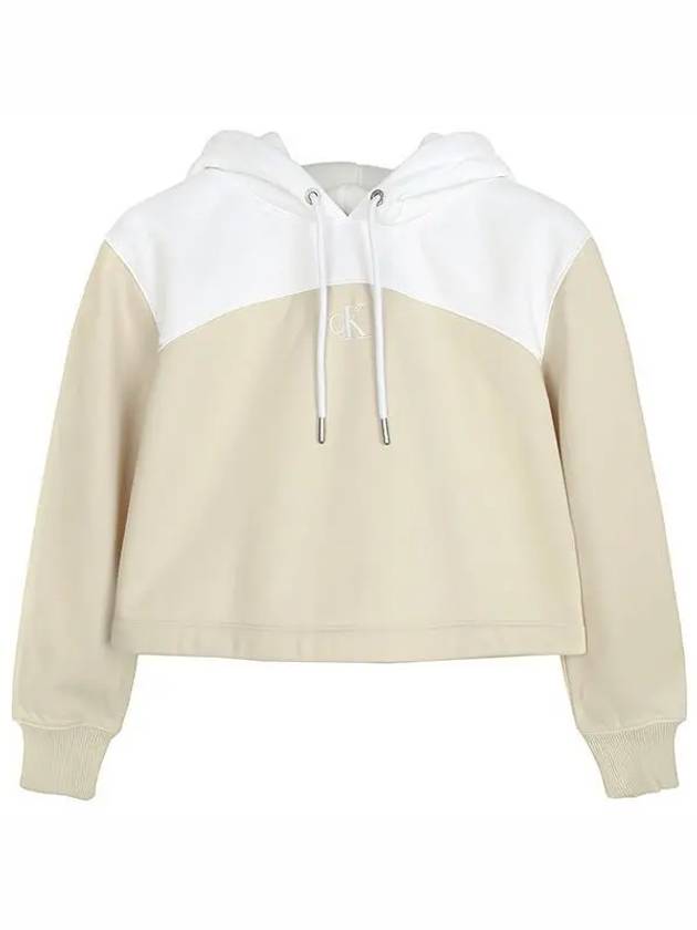 Eggshell Ck Logo Hoodie Beige - CALVIN KLEIN - BALAAN 2