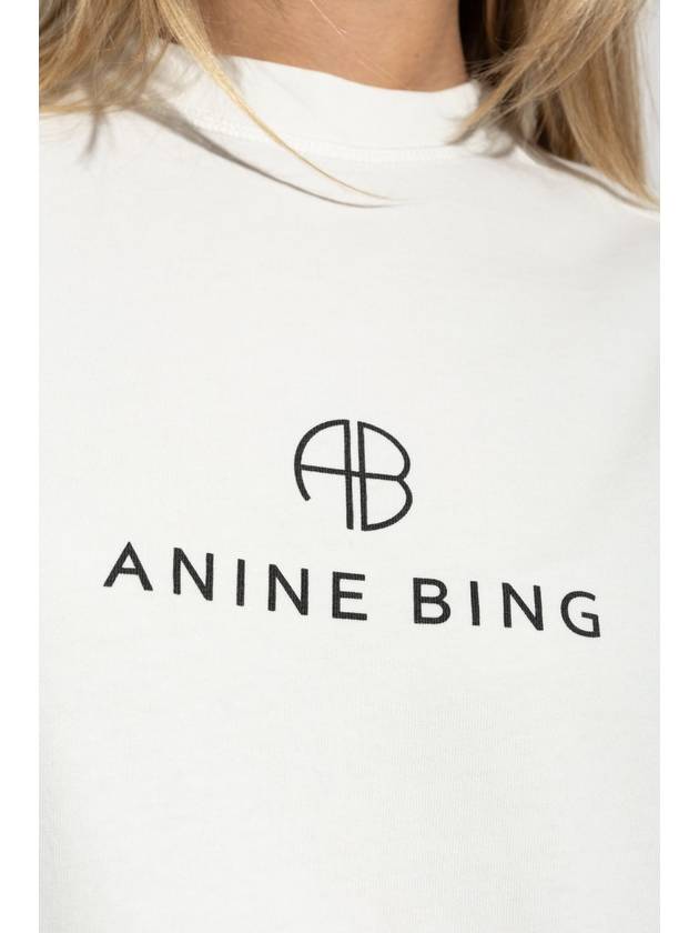 Anine Bing T-shirt With Logo, Women's, Cream - ANINE BING - BALAAN 5