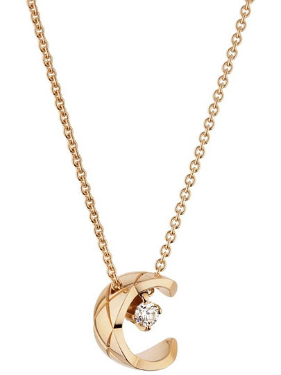 18K Coco Crush Diamond Necklace Beige Gold - CHANEL - BALAAN 2