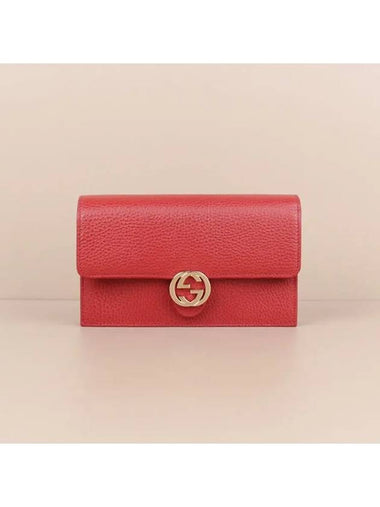 Women's GG Interlocking Mini Chain Shoulder Bag Red 615523 CAO0G 6420 - GUCCI - BALAAN 1