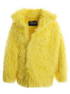 off-shoulder mohair fur jacket yellow - BALENCIAGA - BALAAN.