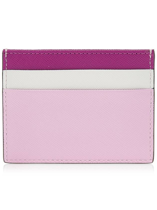 Saffiano Color Block Card Wallet Pink - MARNI - BALAAN 4