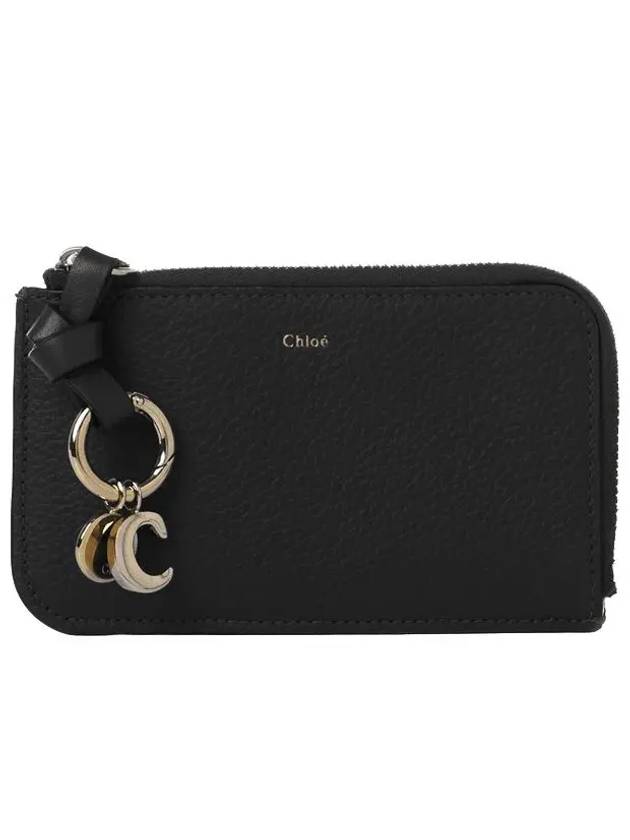 Alphabet Half Zipper Leather Card Wallet  Black - CHLOE - BALAAN 2