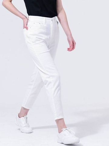 Cotton Span Slim Baggy Fit White Pants DO3232PT79 - DOYOUKNOWMC GOLF WEAR - BALAAN 1