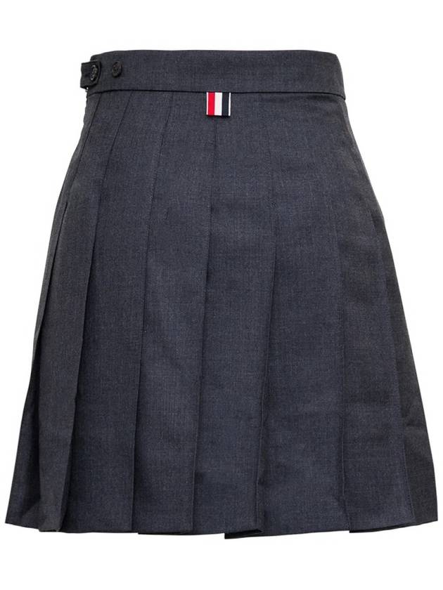 RMB Wool Mini Pleated Skirt Dark Grey - THOM BROWNE - BALAAN 3