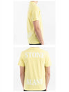 Men's Compass Embroidery Back Lettering Short Sleeve T-Shirt Yellow - STONE ISLAND - BALAAN 7